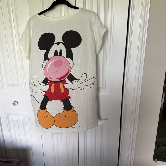 Allison Tops - Vintage Disney Top Tunic T Shirt Allison L Usa Mickey Mouse Bubblegum 2 Sided